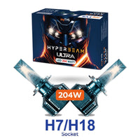 myTVS HyperBeam Ultra 204W 4300K LED headlight bulb — H7/H18 socket