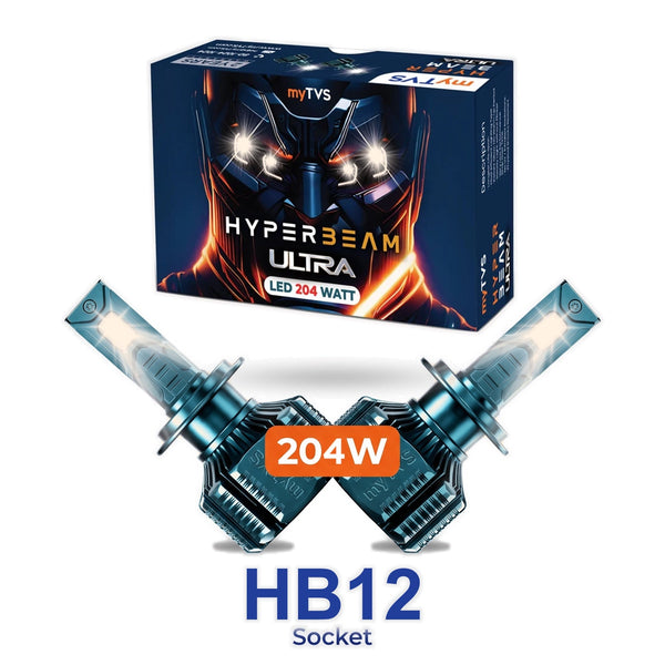 myTVS HyperBeam Ultra 204W 4300K LED headlight bulb — HB12 socket