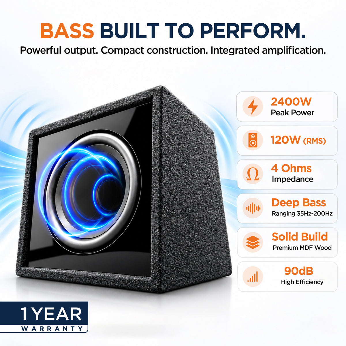 Vibe X 20.32 cm (8") Active Bass Box | VXBB‑8 — feature 1
